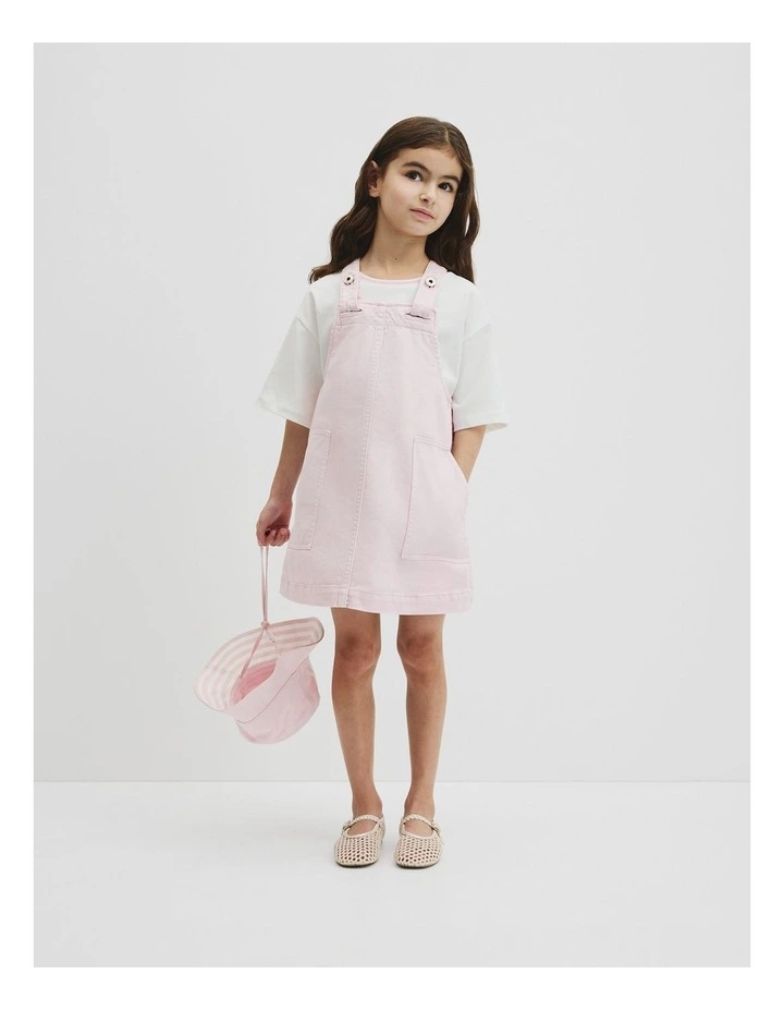 Denim Pinafore in Cloud Pink image 4
