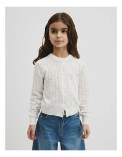 Australian Cotton Cardigan in Marshmallow