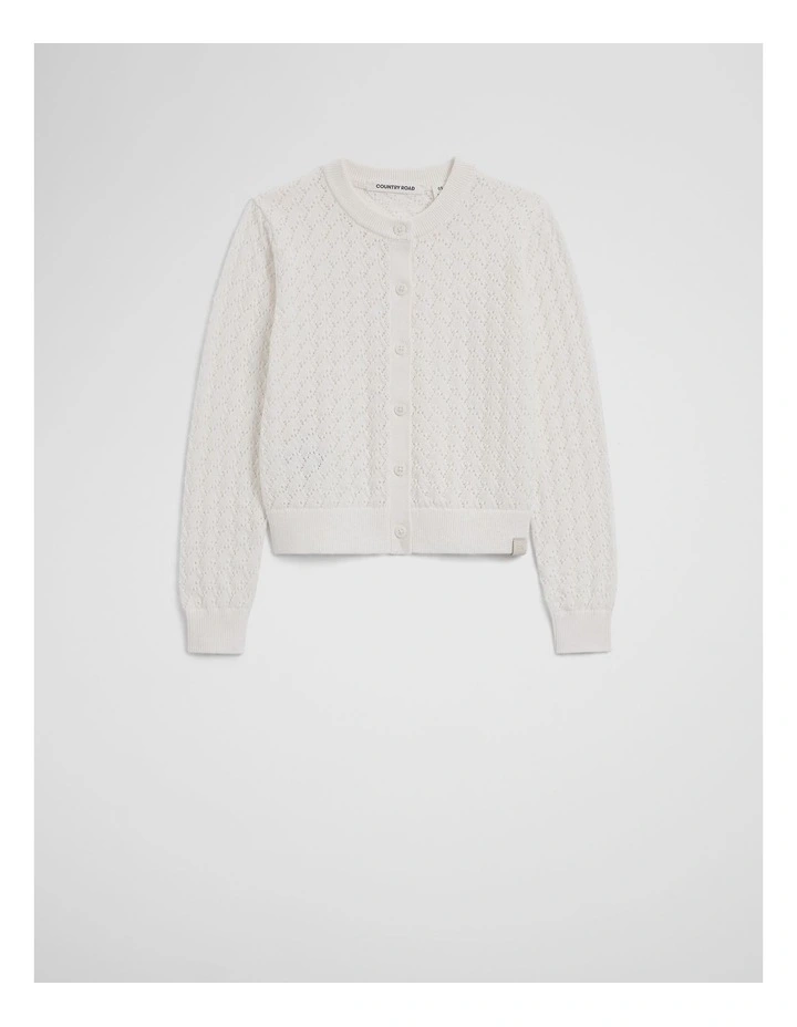 Australian Cotton Cardigan in Marshmallow image 2