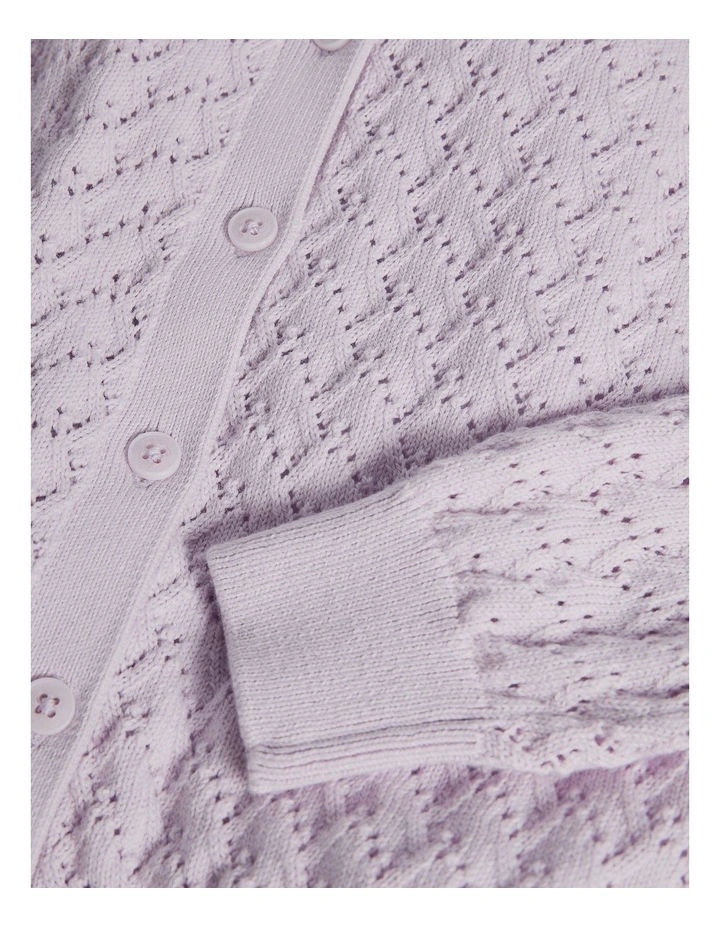 Australian Cotton Cardigan in Lavender Fog image 2