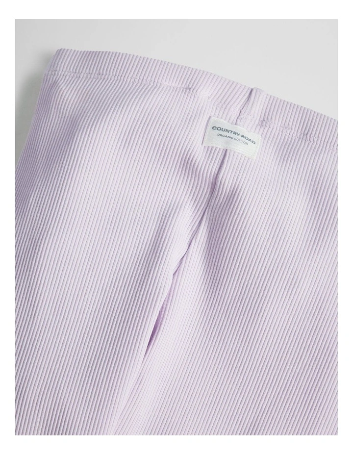 Organically Grown Cotton Blend Solid Rib Legging in Lavender Fog image 2