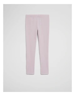 Organically Grown Cotton Blend Solid Rib Legging in Cloud Pink