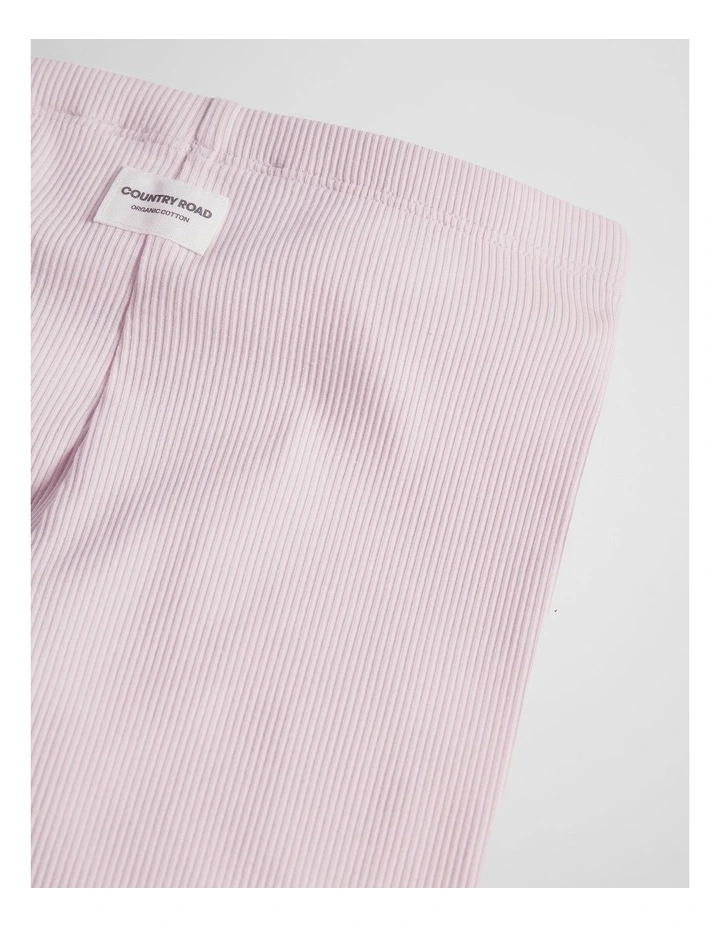 Organically Grown Cotton Blend Solid Rib Legging in Cloud Pink image 2