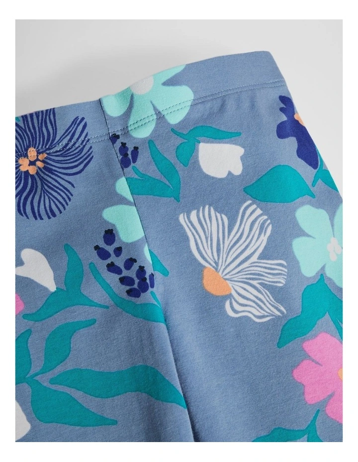 Organically Grown Cotton Blend Printed Legging in Dark Floral Print image 2