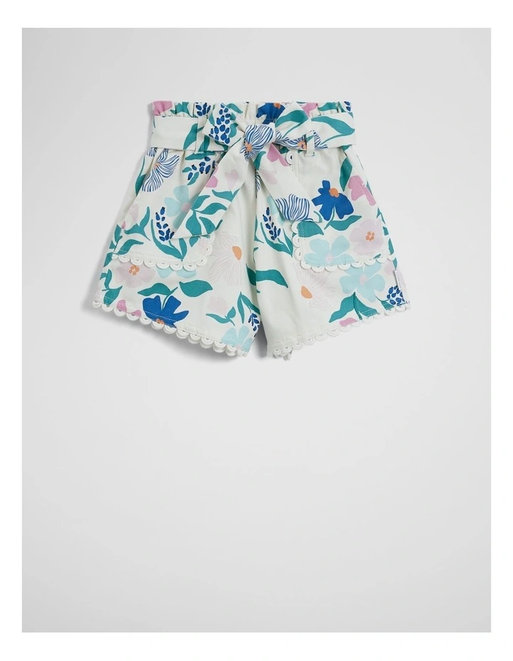 Paperbag Short in Light Floral Print image 1