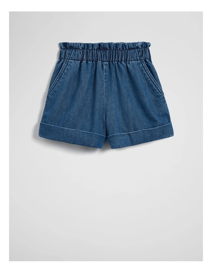 Denim Short in Mid Wash Blue image 2