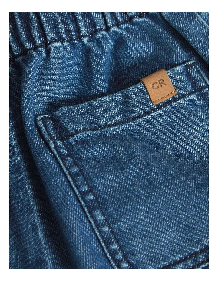 Denim Short in Mid Wash Blue image 6