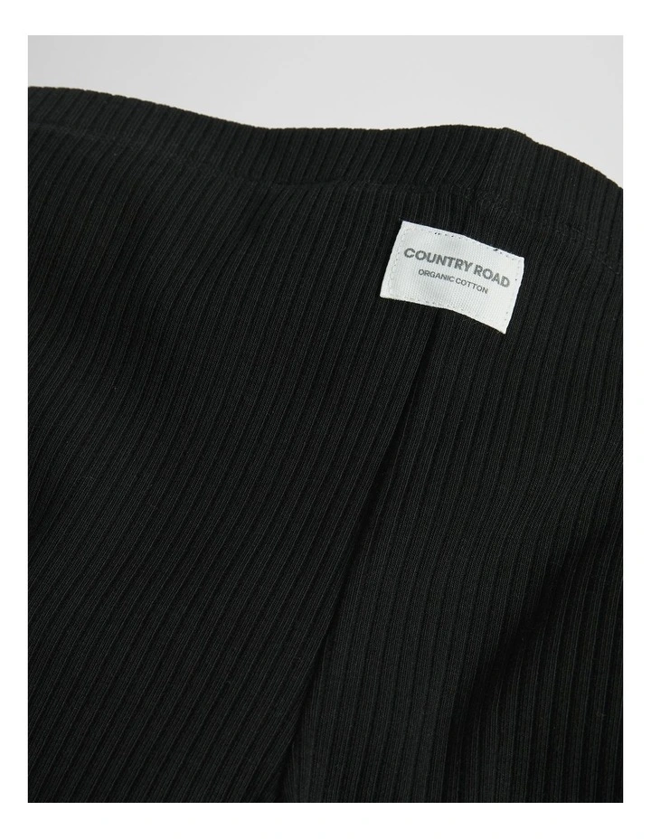 Organicallygrown Cotton Blend Rib Bike Short in Black image 2