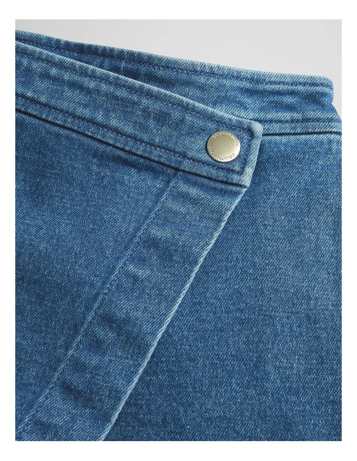 Denim Skort in Mid Wash Blue image 6