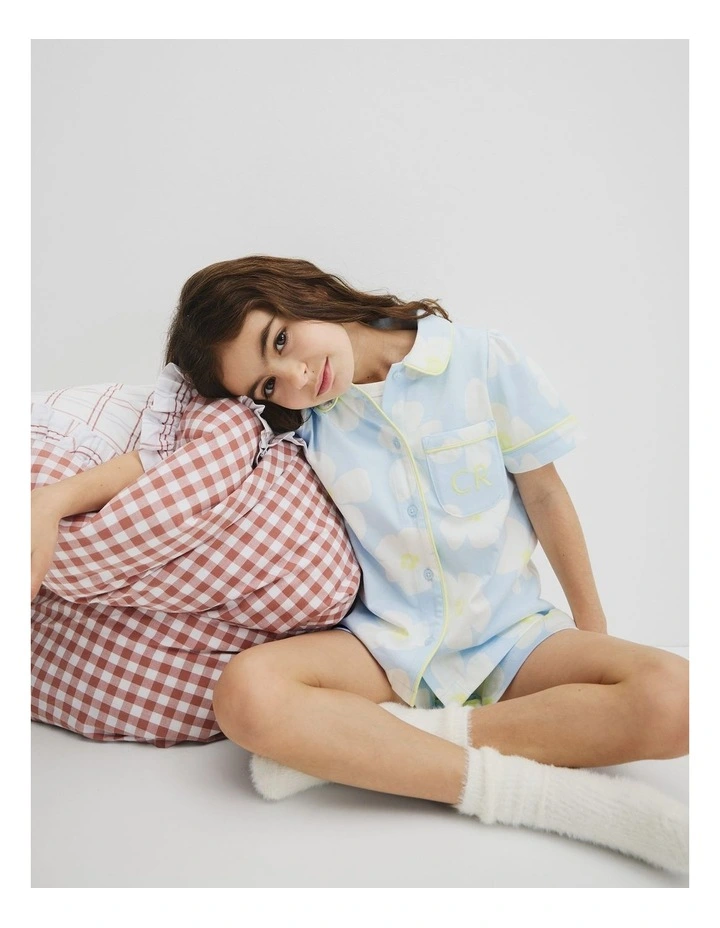 Australian Cotton Short Sleeve Button Through Sleep in Bold Floral Prnt image 1