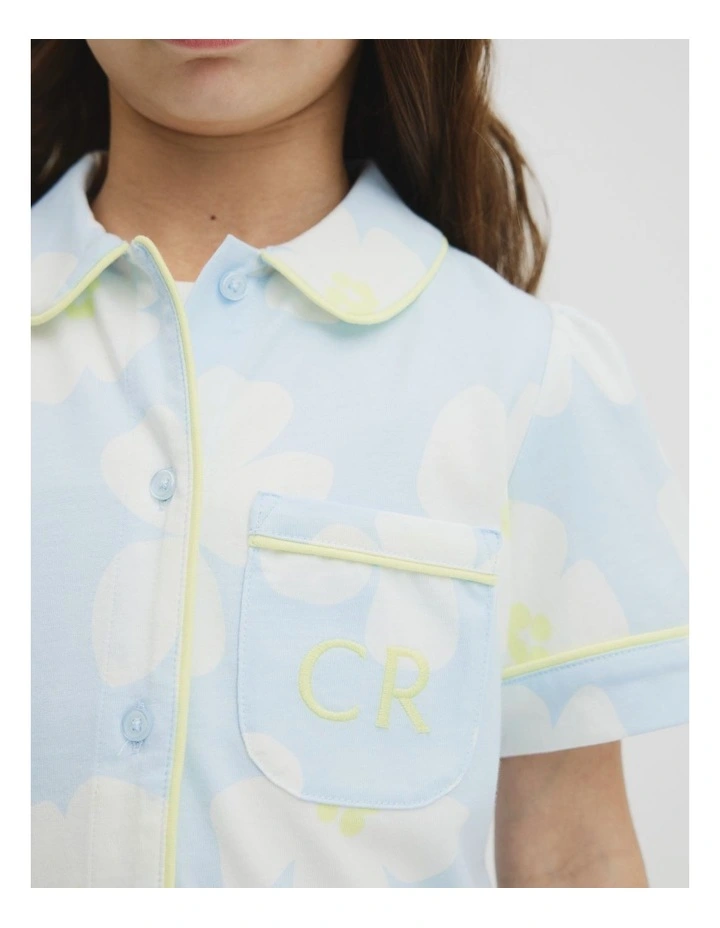 Australian Cotton Short Sleeve Button Through Sleep in Bold Floral Prnt image 3