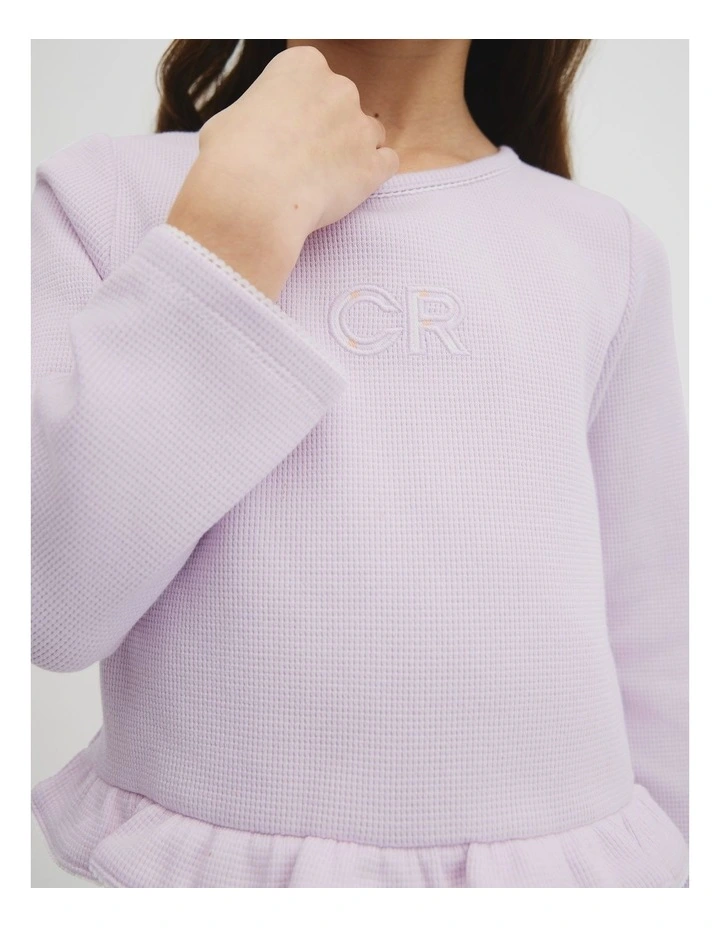 Long Sleeve Stripe Sleep Set in Lavender Fog Stripe image 3
