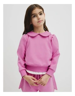 Australian Cotton Collar Sweat in Mauve