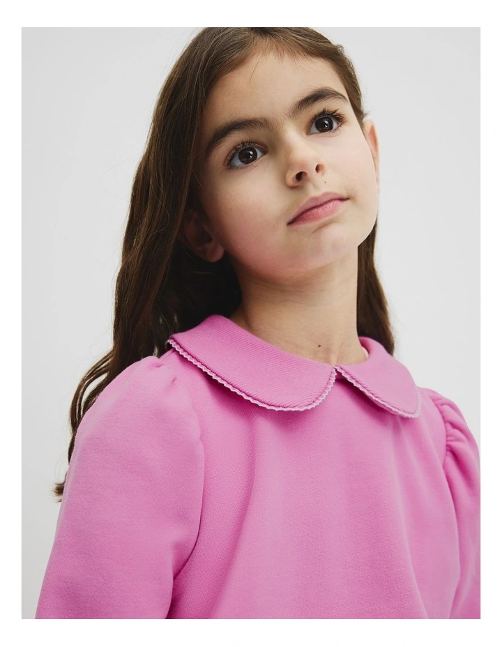 Australian Cotton Collar Sweat in Mauve image 3