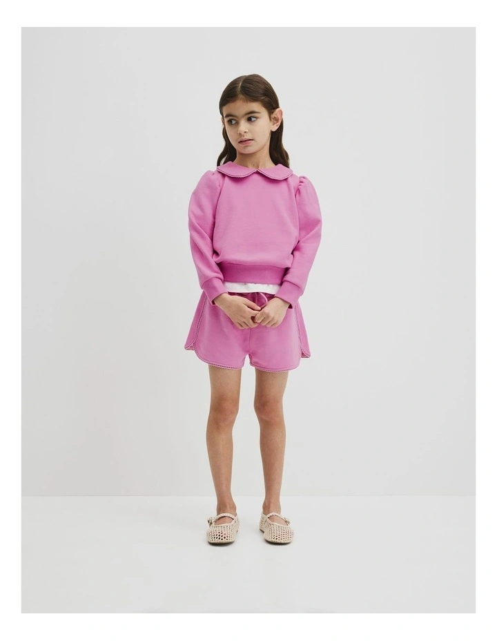 Australian Cotton Collar Sweat in Mauve image 4