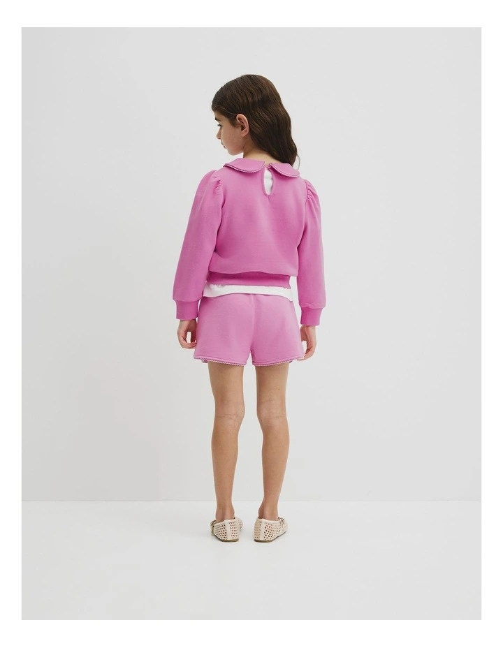 Australian Cotton Collar Sweat in Mauve image 5