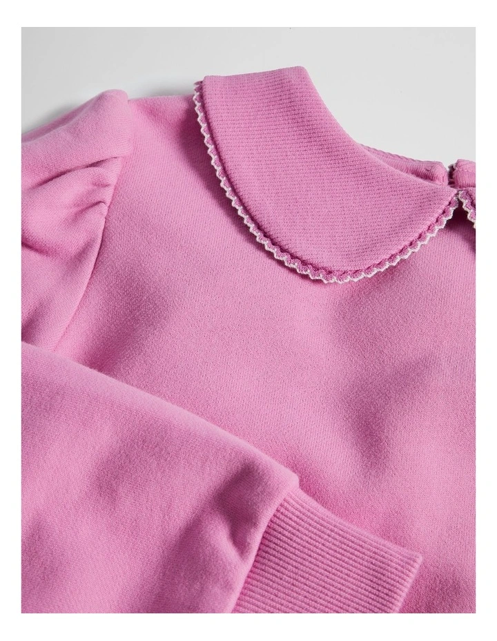 Australian Cotton Collar Sweat in Mauve image 6