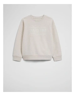 Australian Cotton Relaxed Heritage Sweat in Oatmeal Marle