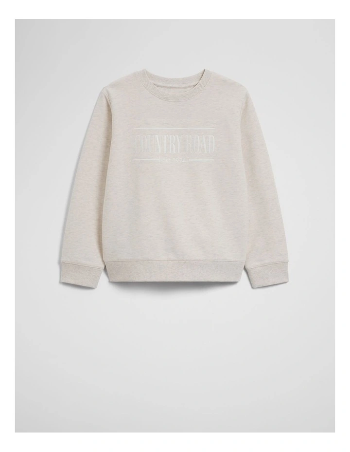 Australian Cotton Relaxed Heritage Sweat in Oatmeal Marle image 1