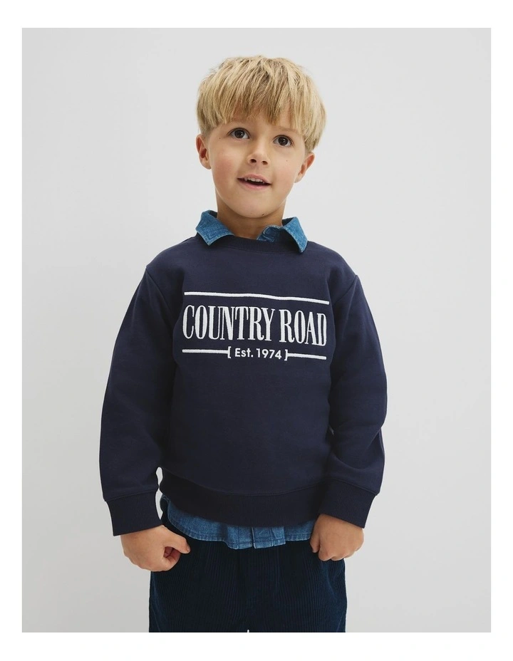 Australian Cotton Relaxed Heritage Sweat in French Navy image 1