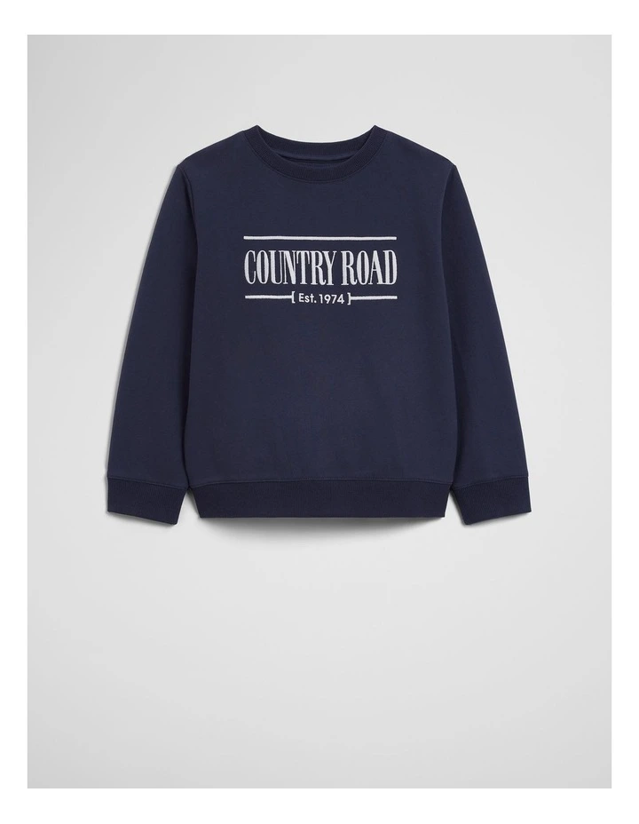Australian Cotton Relaxed Heritage Sweat in French Navy image 2