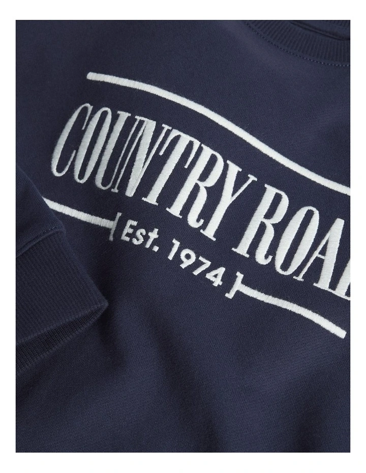 Australian Cotton Relaxed Heritage Sweat in French Navy image 6