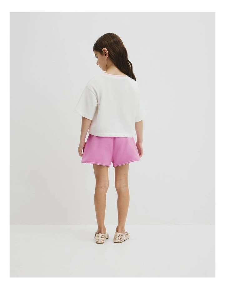 Australian Cotton Short Sleeve Crop Boxy T-shirt in Marshmallow image 5