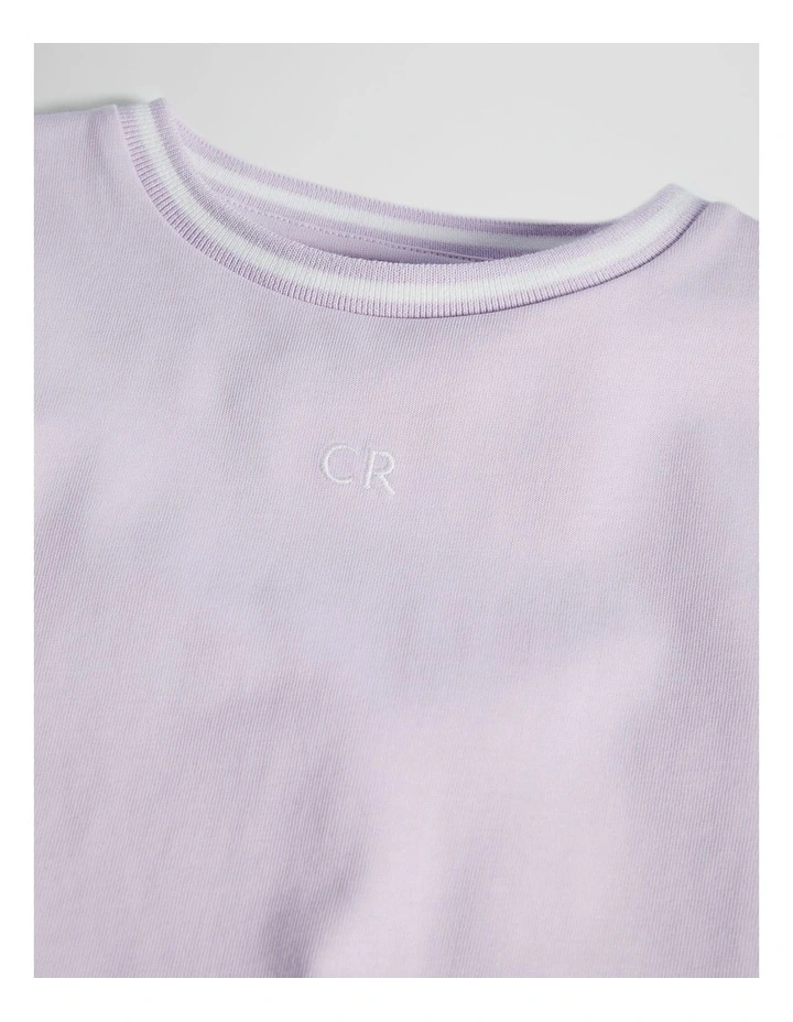 Australian Cotton Short Sleeve Crop Boxy T-shirt in Lavender Fog image 2