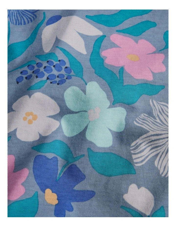 Australian Cotton Short Sleeve Yardage Print T-shirt in Dark Floral Print image 2