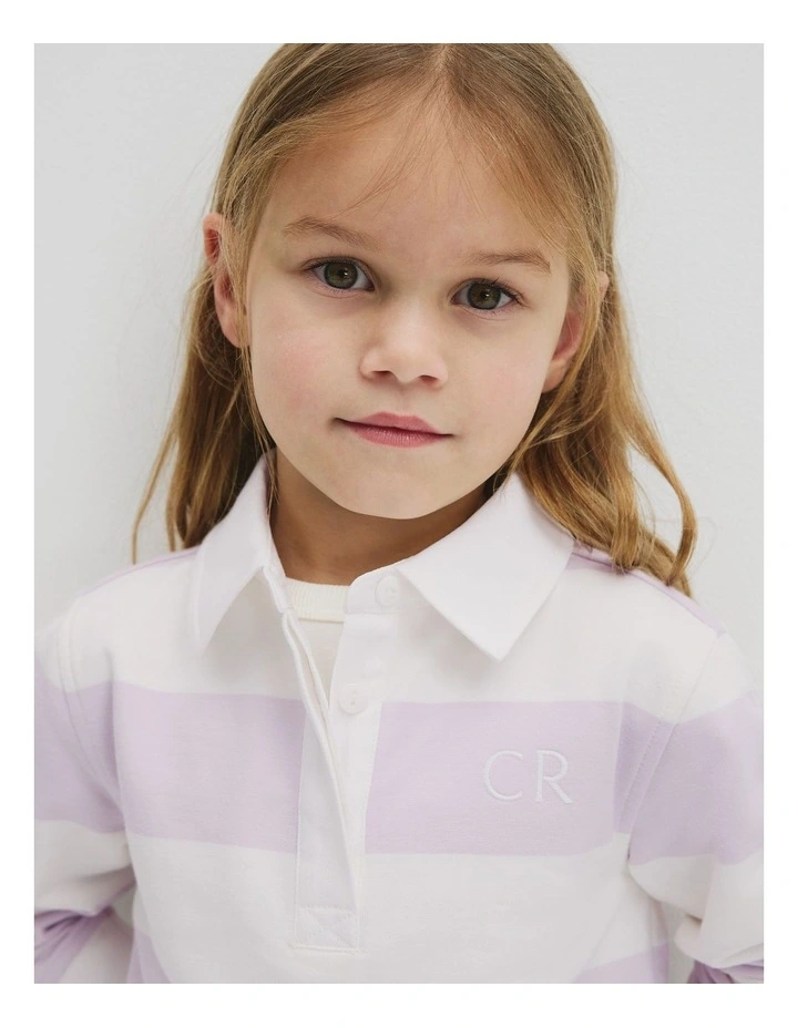 Organically Grown Cotton Blend Relaxed Heritage Sweat in Lavender Fog Stripe image 3