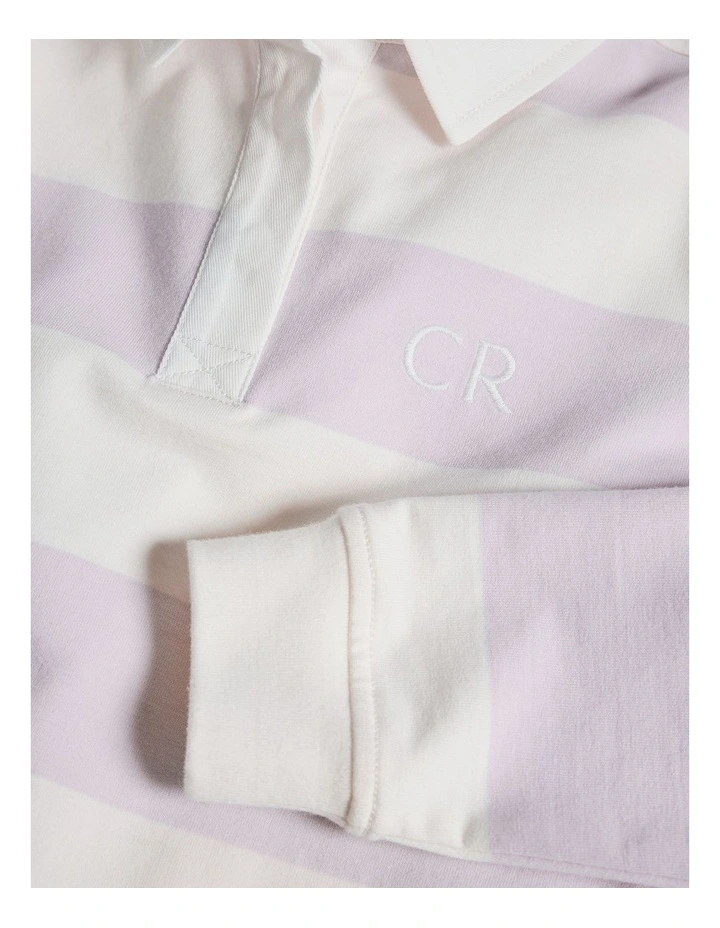 Organically Grown Cotton Blend Relaxed Heritage Sweat in Lavender Fog Stripe image 6