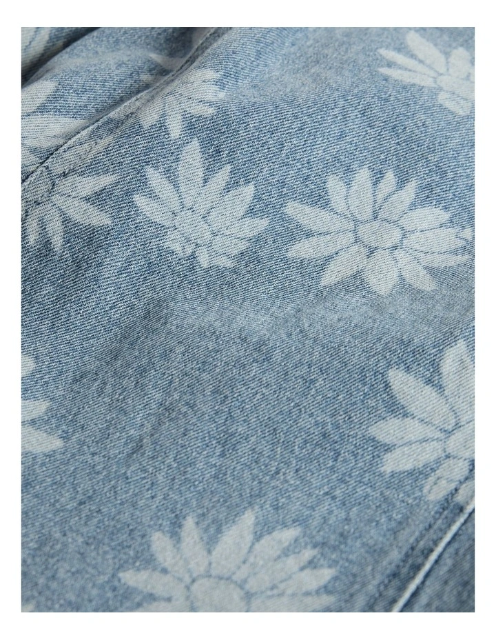 Teen Sleeveless Denim Print Dress in Light Wash image 2