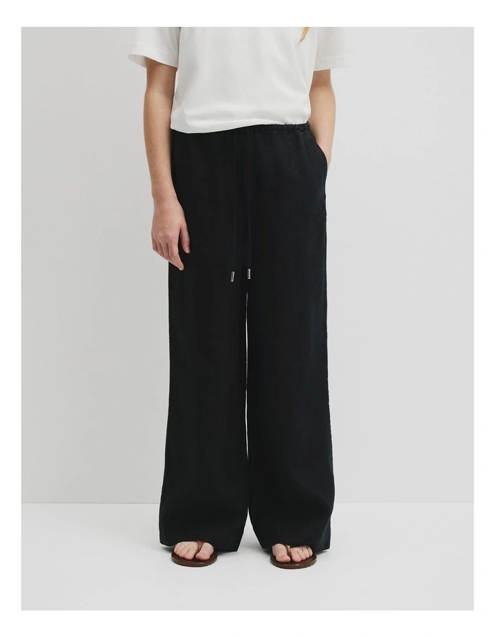 Teen Linen Pant in Black image 4