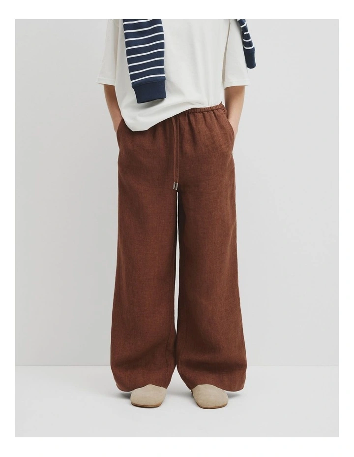 Teen Linen Pant in Pecan image 4