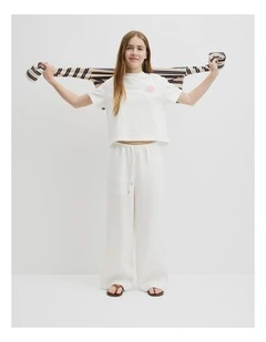 Teen Linen Pant in Marshmallow