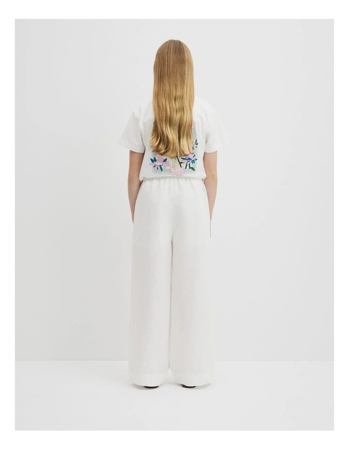 Teen Linen Pant in Marshmallow image 5