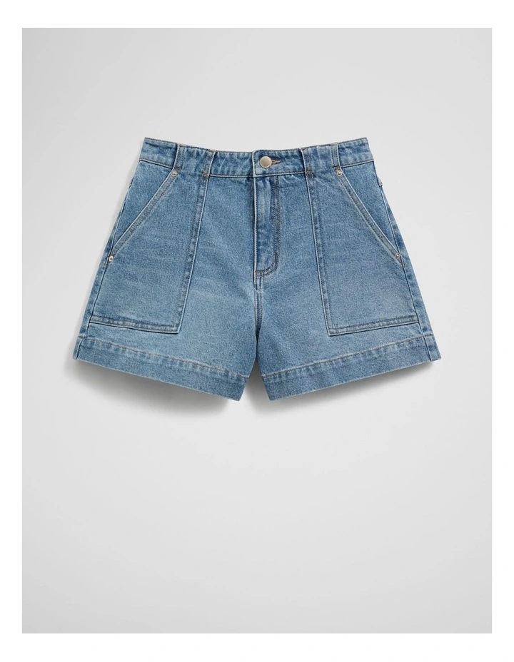 Teen Denim Short in Light Wash image 2