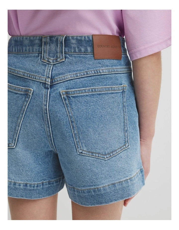 Teen Denim Short in Light Wash image 3