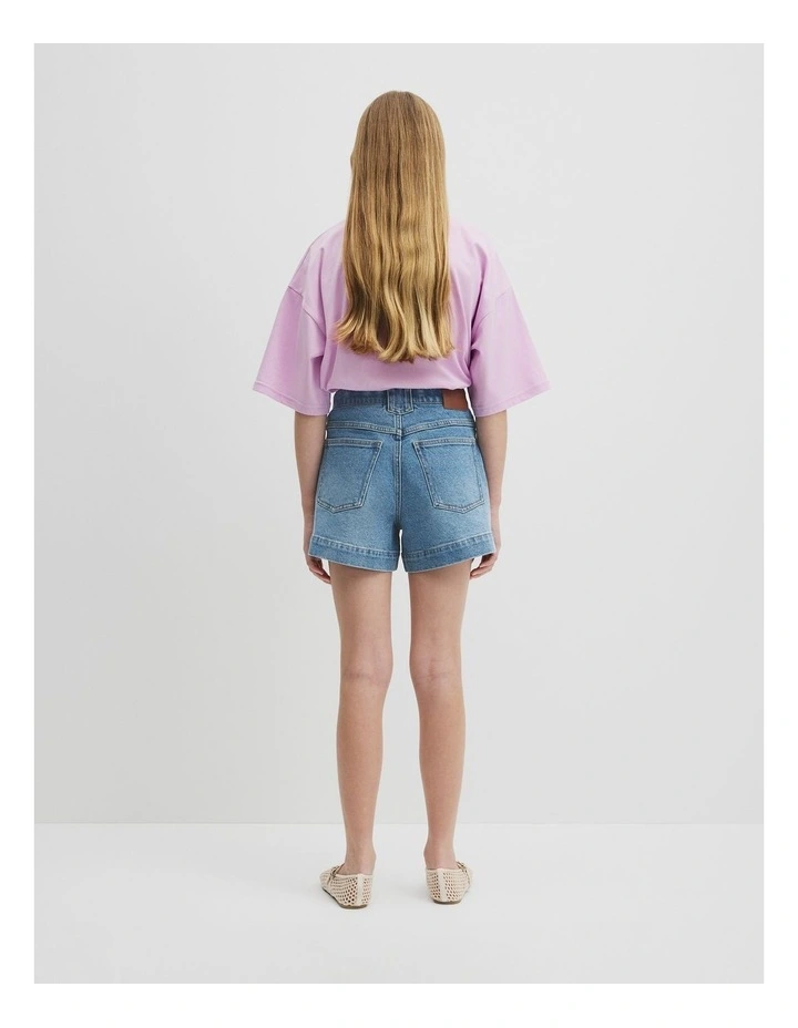 Teen Denim Short in Light Wash image 5