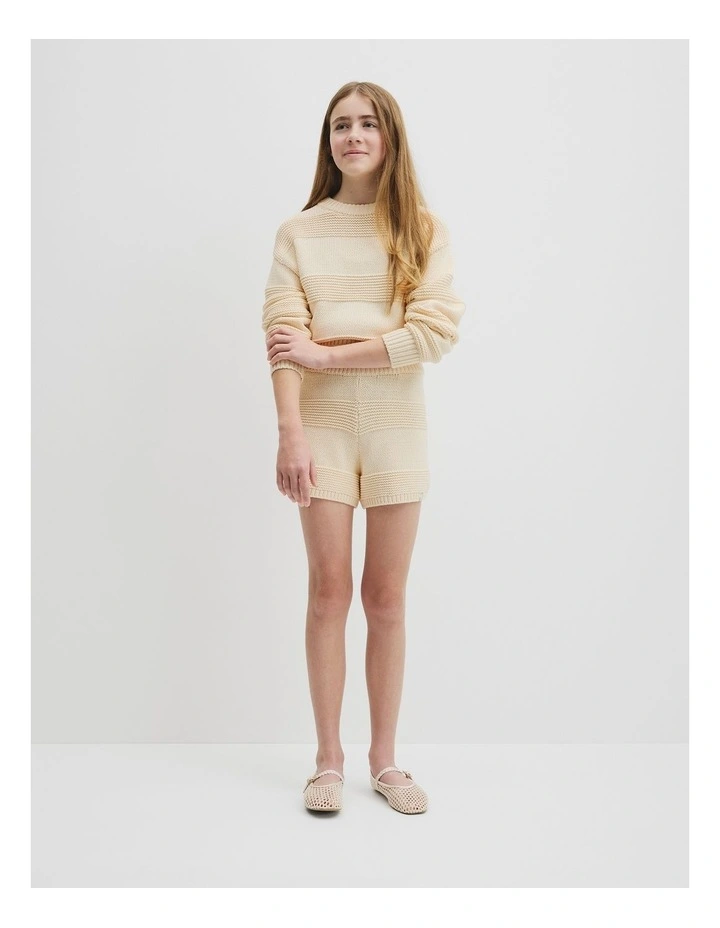 Teen Australian Cotton Blend Knit Short in Stone image 1