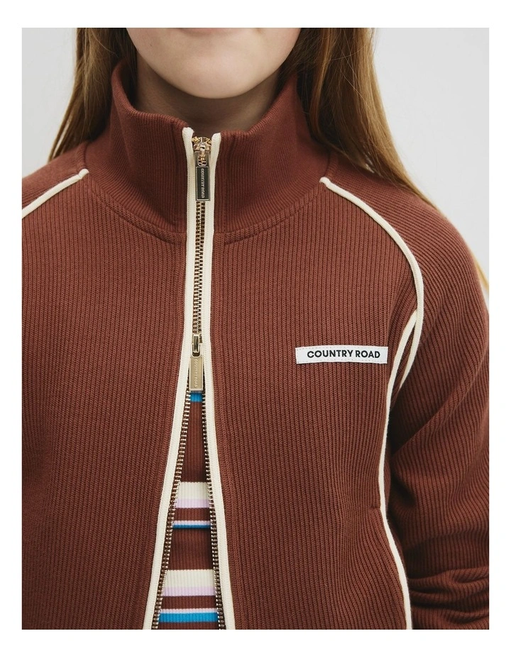Teen Raglan Zip Through Jacket in Pecan image 3