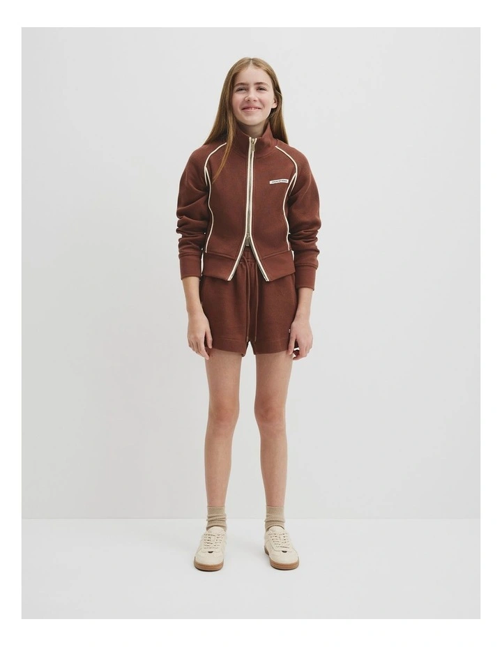 Teen Raglan Zip Through Jacket in Pecan image 4