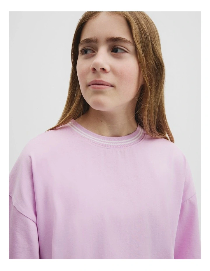Teen Australian Cotton Short Sleeve Oversized T-shirt in Wisteria image 3