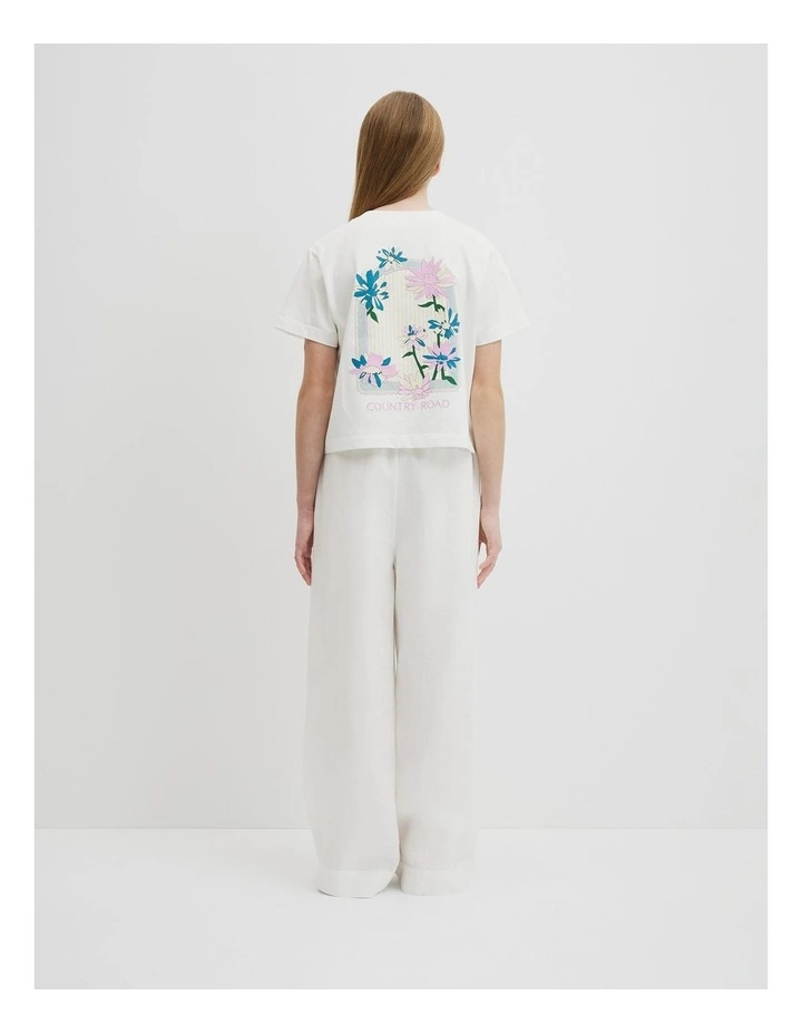 Teen Australian Cotton Short Sleeve Boxy Print T-shirt in Marshmallow image 5