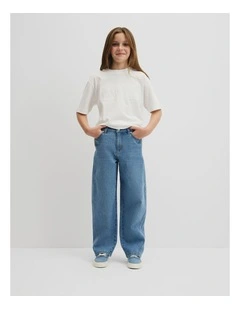 Teen Australian Cotton Short Sleeve Relaxed Heritage T-shirt in Marshmallow