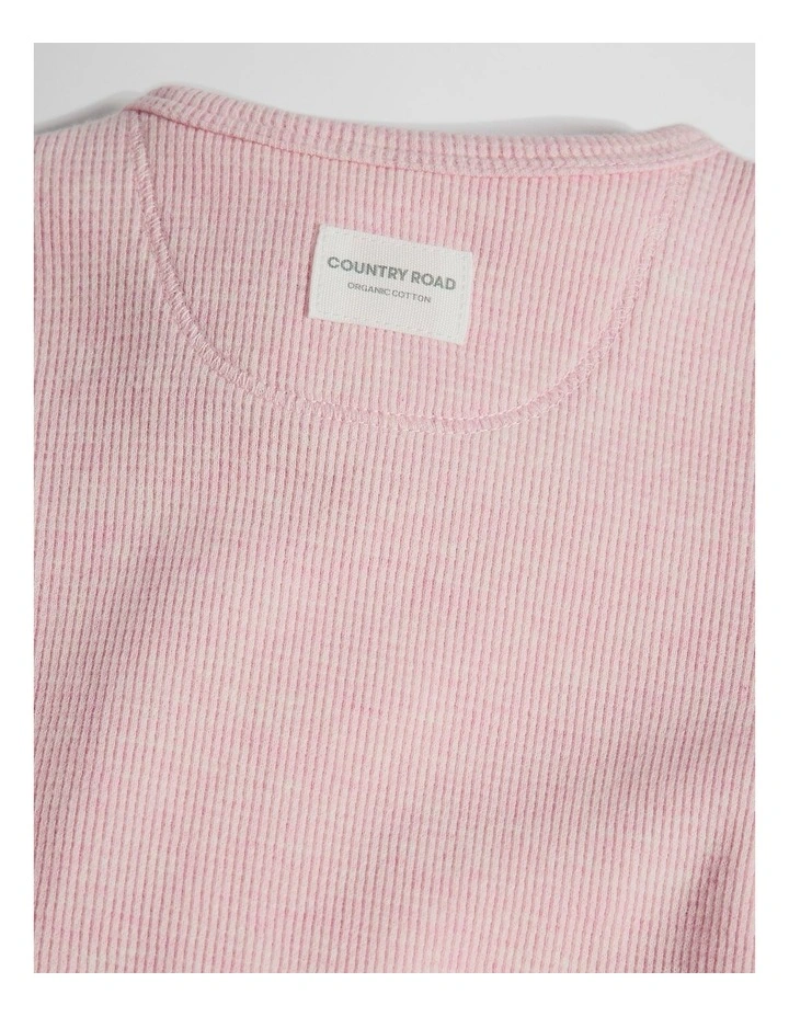 Organically Grown Cotton Waffle Jumpsuit in Mineral Pink Marle image 5