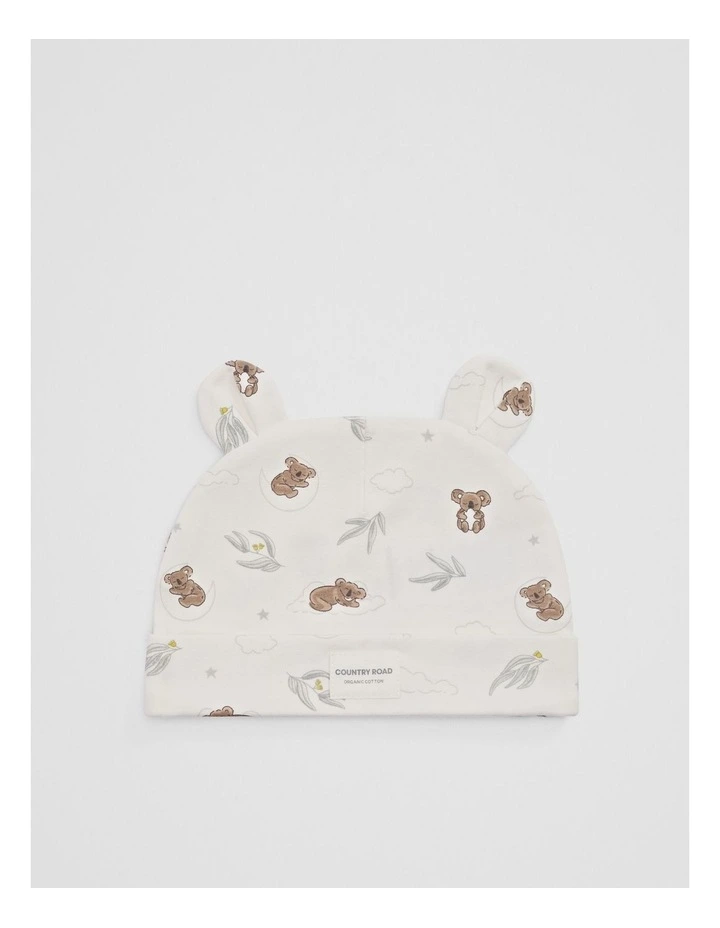 Organically Grown Cotton Jersey Beanie in Sleepy Koala Prnt image 1