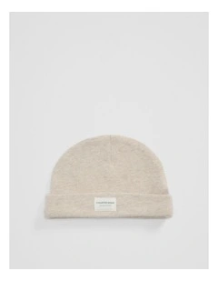 Organically Grown Cotton Beanie in Pebble Marle