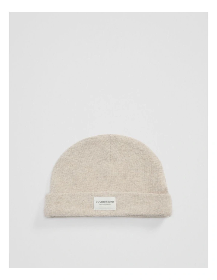 Organically Grown Cotton Beanie in Pebble Marle image 1