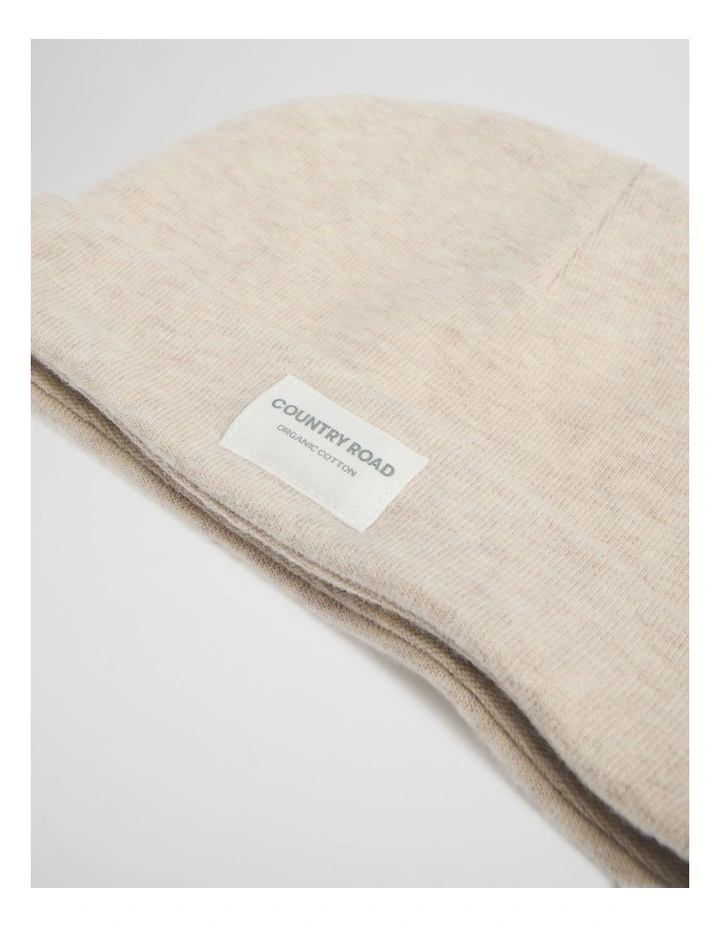 Organically Grown Cotton Beanie in Pebble Marle image 2
